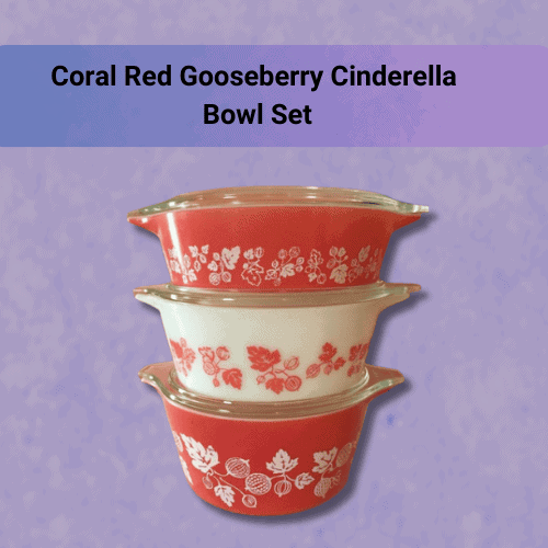 Coral Red Gooseberry Cinderella Bowl Set