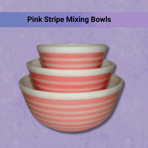 Pink Stripe Mixing Bowls