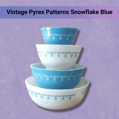 Vintage Pyrex Patterns Snowflake Blue