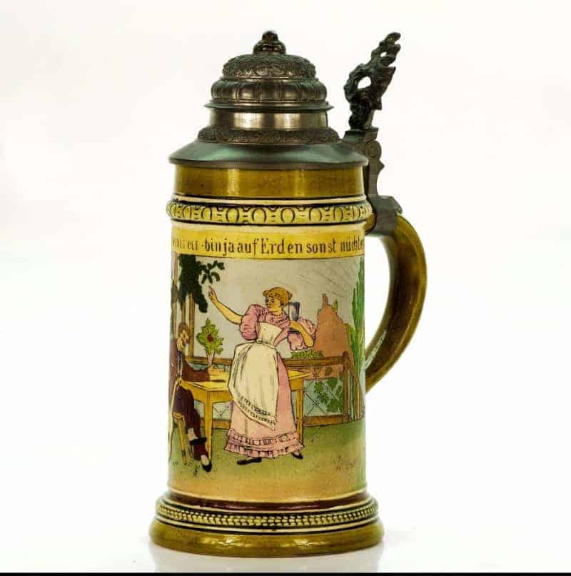 Hauber & Reuther Etched Beer Stein