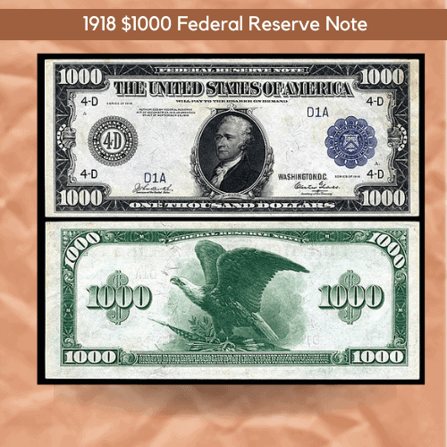 1918 $1000 Federal Reserve Note
