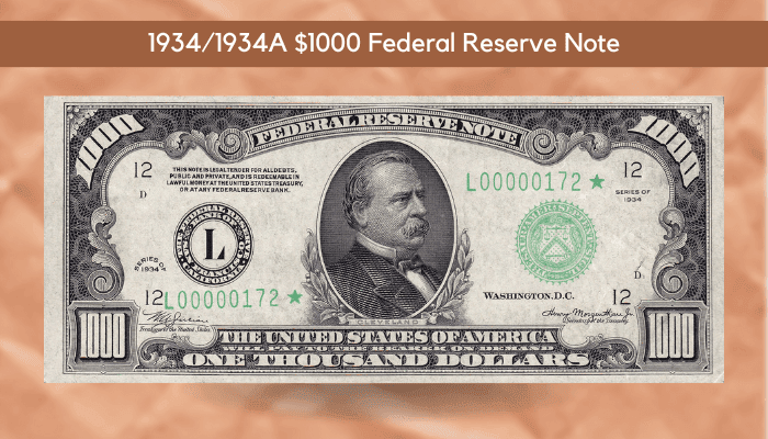 1934-1934A $1000 Federal Reserve Note