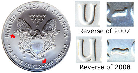 words “Silver” and “One” at the bottom of the coin’s reverse.