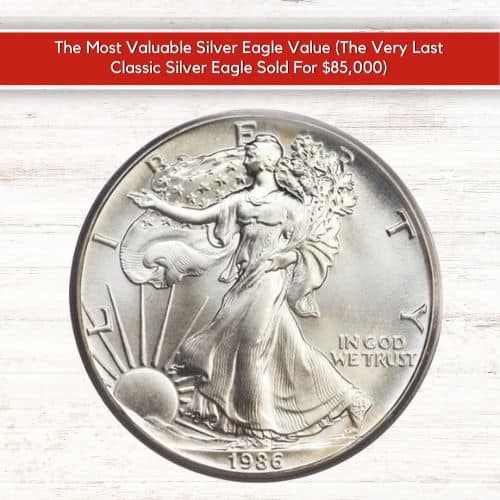1986 MS 70 Silver Eagle Coin