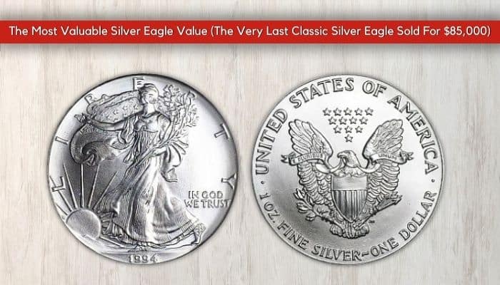 1994 MS 70 American Silver Eagle Coin