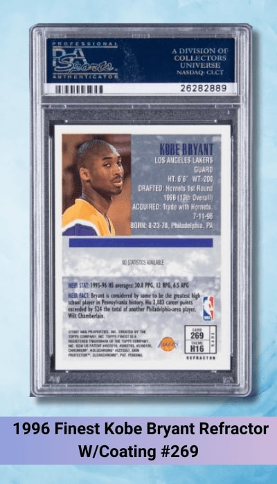 1996 Finest Kobe Bryant Refractor WCoating #269