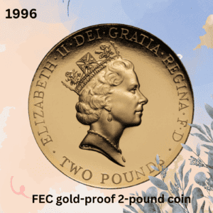 1996 FEC gold-proof 2-pound coin