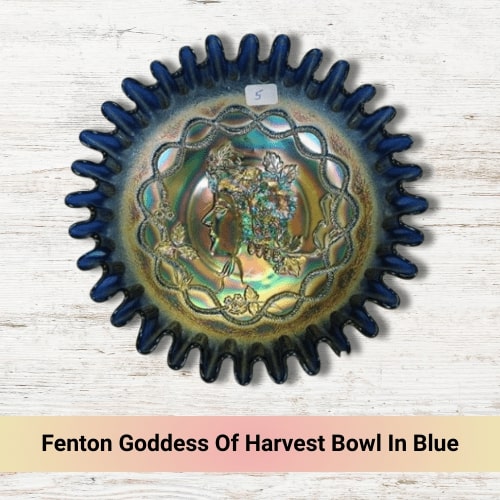 Fenton Goddess Of Harvest Bowl In Blue