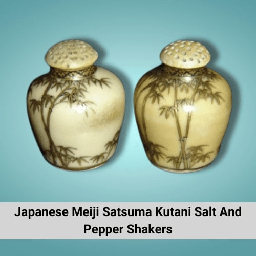 Japanese Meiji Satsuma Kutani Salt And Pepper Shakers