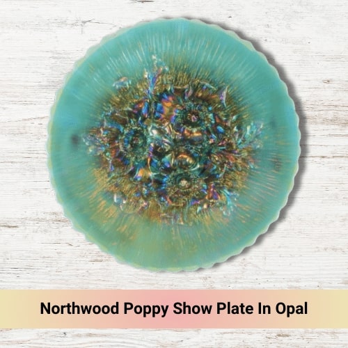 Northwood Poppy Show Plate In Opal