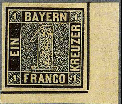 One Kreuzer Black Stamp
