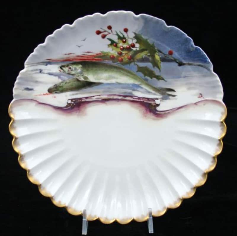 Rutherford B. Hayes Presidential Fish Plates by Haviland & Co.