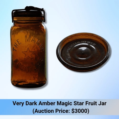 Very Dark Amber Magic Star Fruit Jar