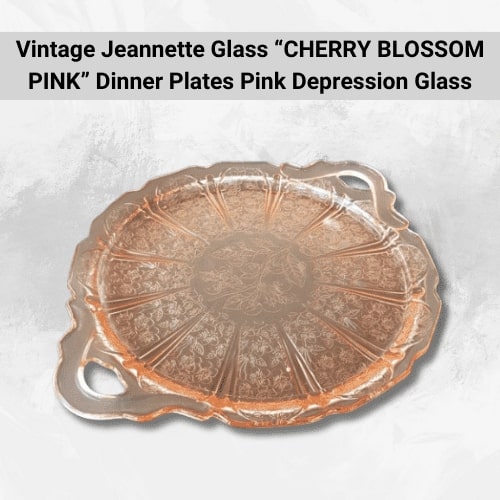 Vintage Jeannette Glass “CHERRY BLOSSOM PINK” Dinner Plates Pink Depression Glass