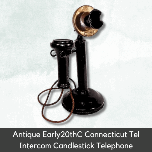 Antique Telephones Value - Antique Early20thC Connecticut Tel Intercom Candlestick Telephone