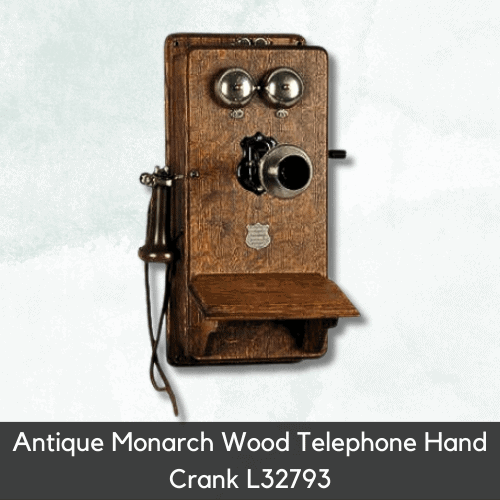 Antique Telephones Value - Antique Monarch Wood Telephone Hand Crank L32793