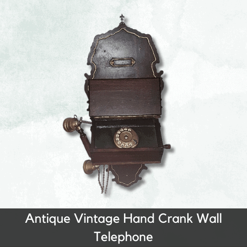 Antique Telephones Value - Antique Vintage Hand Crank Wall Telephone