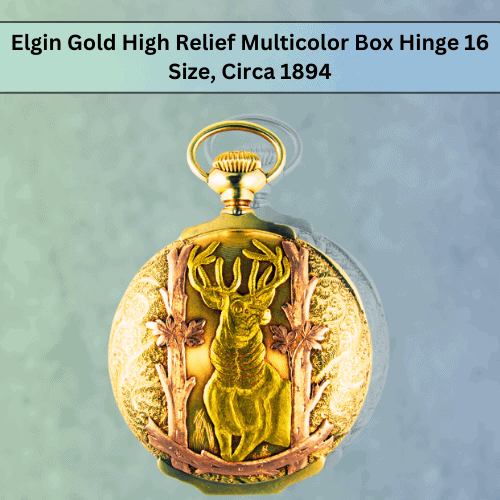 Elgin Gold High Relief Multicolor Box Hinge 16 Size circa 1894