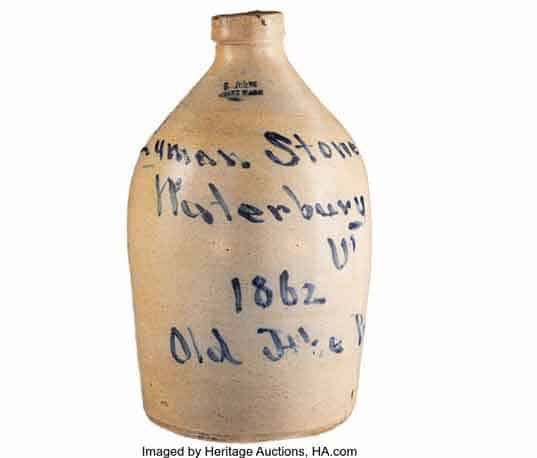 Abraham Lincoln: Dated "Old Abe" Stoneware Jug From Vermont - $4,750
