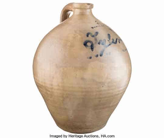 John Tyler: Cobalt Decorated Stoneware Jug - $4,500