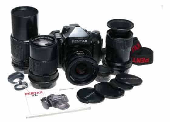 Pentax 67 II Professional 6x7 SLR film camera 4 lenses beautiful set
