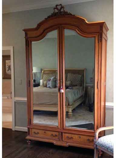antique French oak armoire