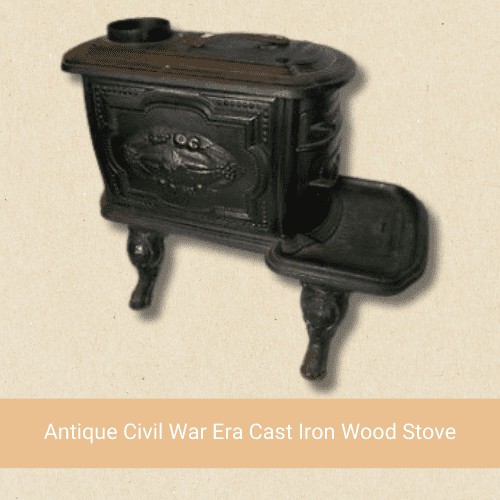 Antique Civil War Era Cast Iron Wood Stove Issac Shepherd Barn