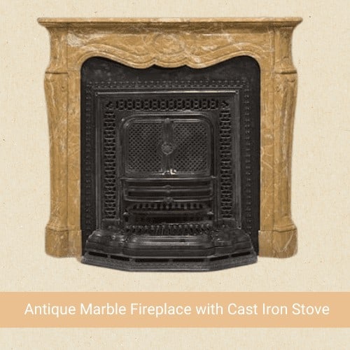 Antique Marble Fireplace with Cast Iron Stove is selling for $8,228