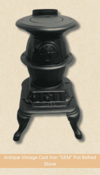 Antique Vintage Cast Iron “GEM” Pot Bellied Stove