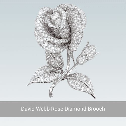 David Webb Rose Diamond Brooch
