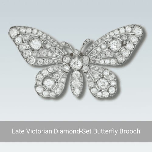 Late Victorian Diamond Set Butterfly Brooch