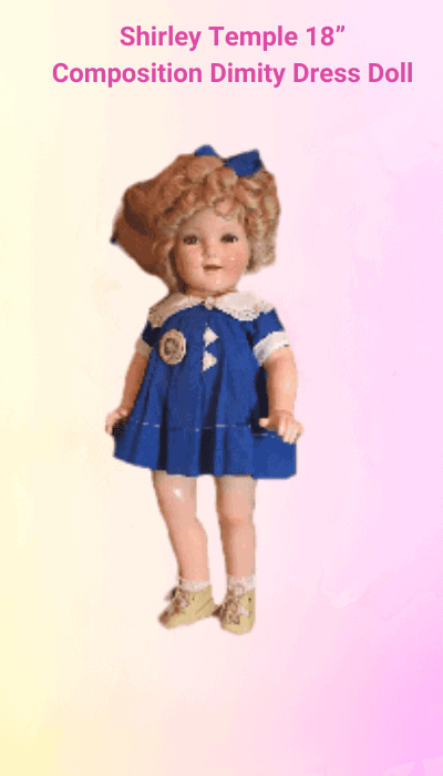 Shirley Temple 18” Composition Dimity Dress Doll
