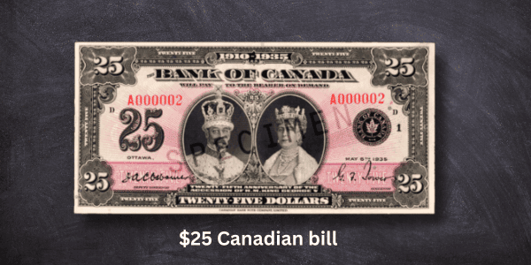 $25 Canadian bill