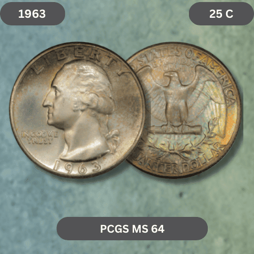 1963 Quarter Value - 1963 Washington Quarter Dollar MS64 