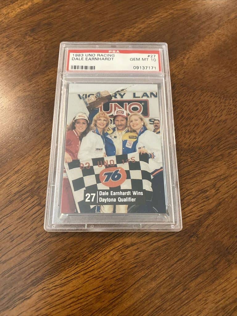 Most Valuable Dale Earnhardt Collectibles - 1983 UNO Racing Dale Earnhardt PSA10 Cards  #27