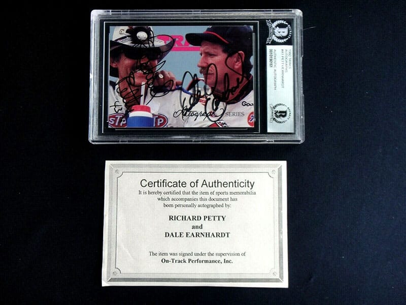 Most Valuable Dale Earnhardt Collectibles - TRAKS Autograph Dale Earnhardt And Richard Petty #A1