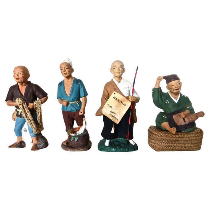 Most Valuable Occupied Japan Figurines - Four Hakone Bisque Occupied Japan Figurines