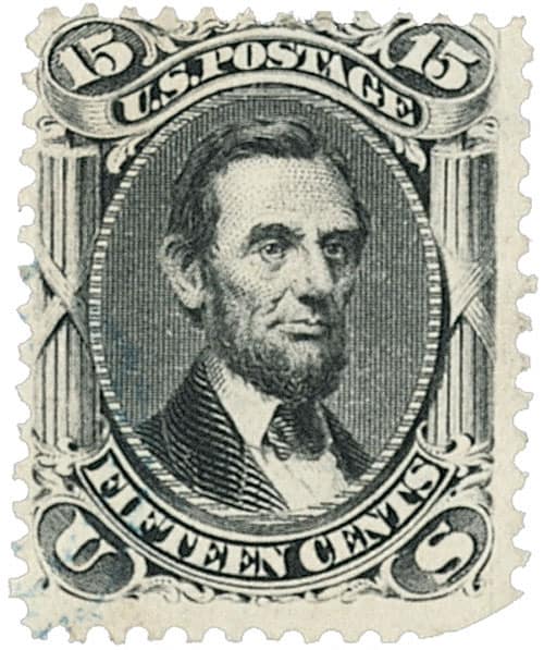 Most Valuable US Stamps - Abraham Lincoln Z Grill 1867 15c stamp 