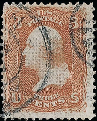 Most Valuable US Stamps - George Washington 1886 3c B-Grill stamp