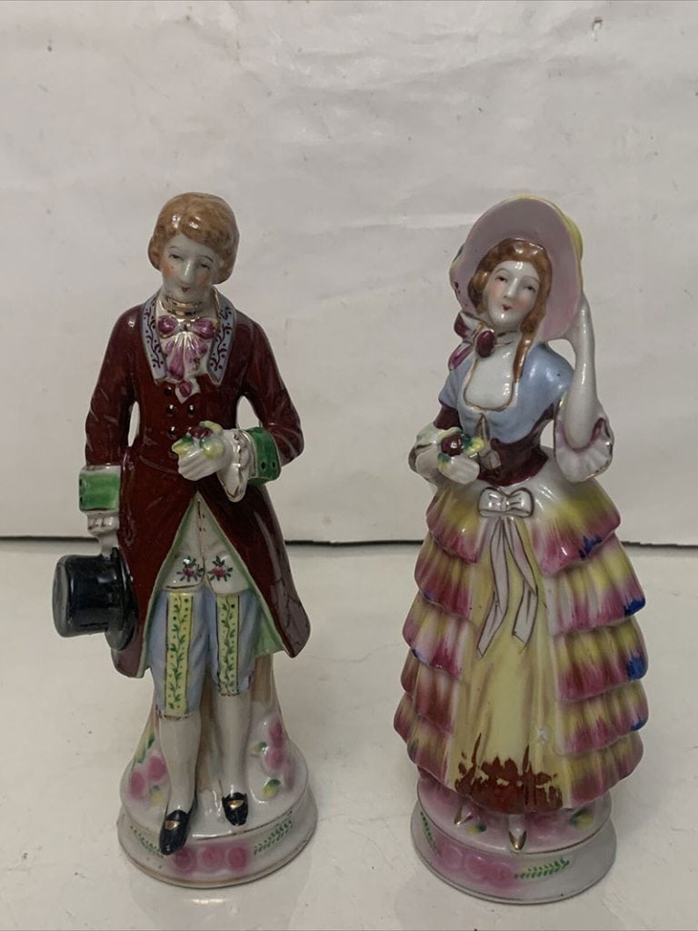Vintage Porcelain Fancy Lady and GE Occupied Japan Figurines