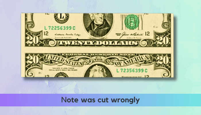This note was cut wrongly